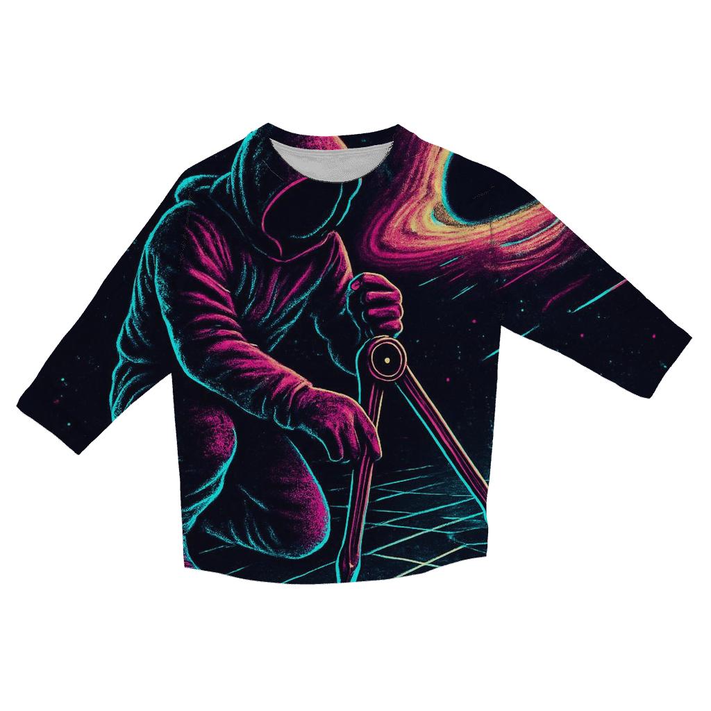 Neon Cartographer Of The Event Horizon casual three quarter sleeve shirts