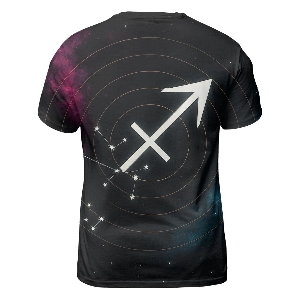 Sagittarius Archer Galactic Target Map artistic all-over print tops