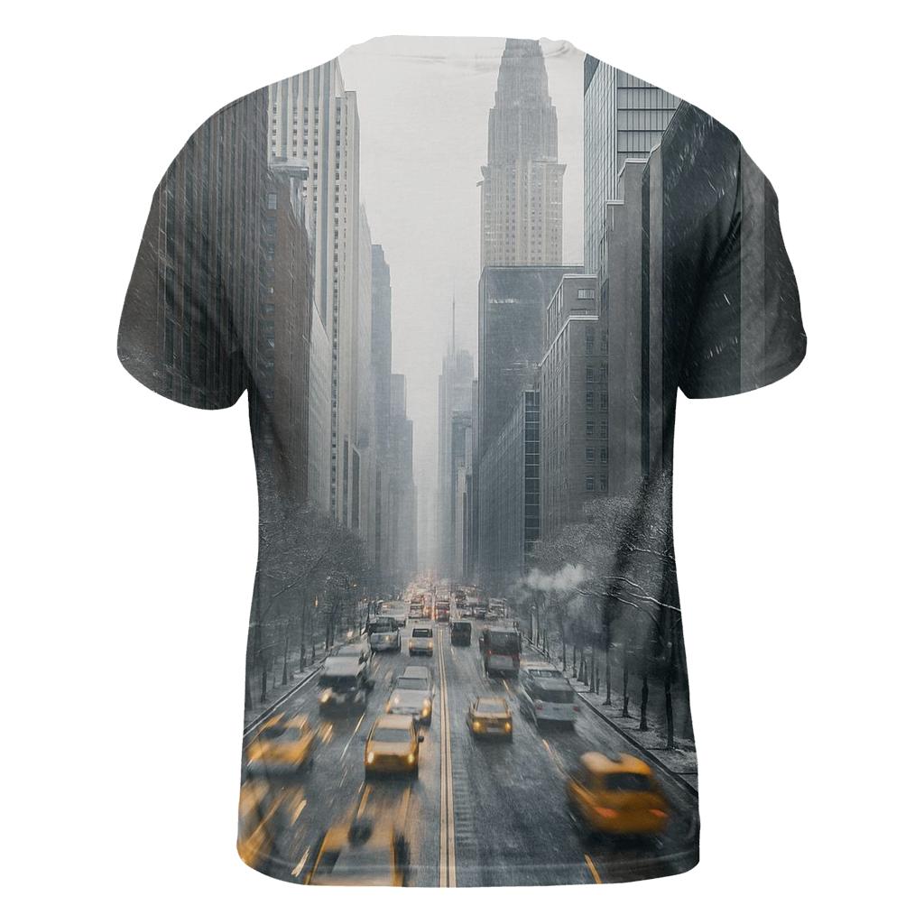 First Snowfall Over Midtown Seen From Tudor City Overpass artistic all-over print tops