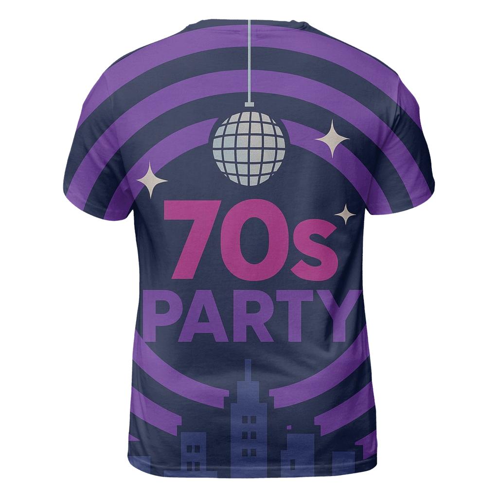 Disco Night Skyline Grooves creative print fashion shirts