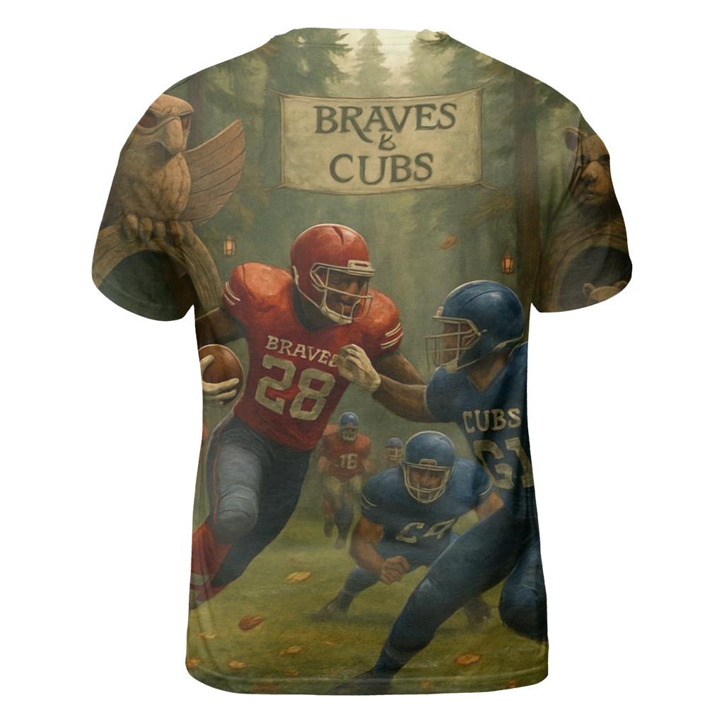 Forest Stadium Totem Battle Braves Versus Cubs unique graphic print tees