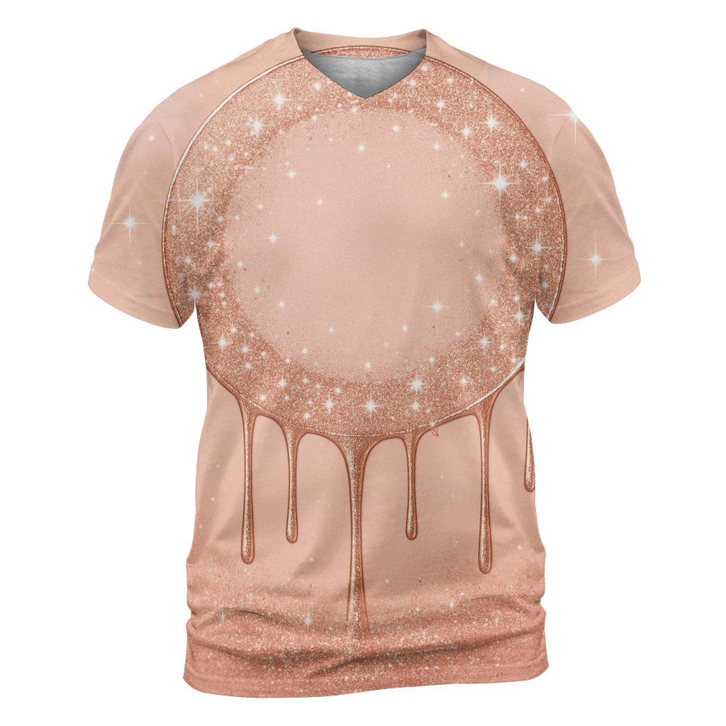 Rose Gold Halo Cascade statement graphic shirts