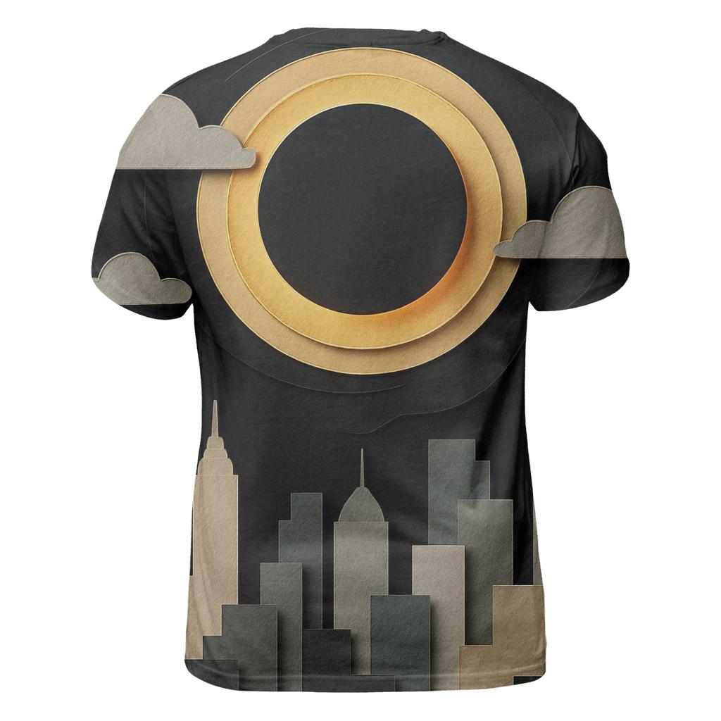 Paper Cut City Eclipse Collage creative print fashion shirts
