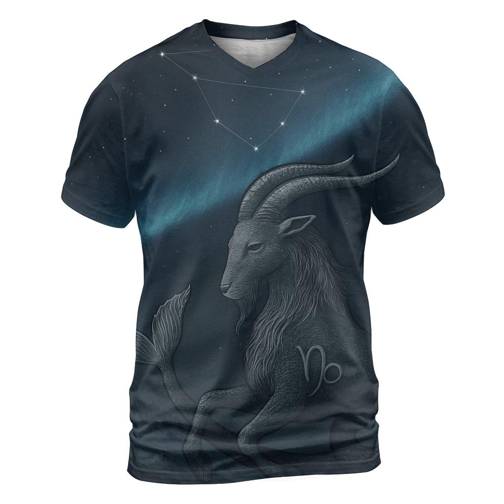Capricorn Sea Goat Mountain Zodiac Emblem designer pattern shirts