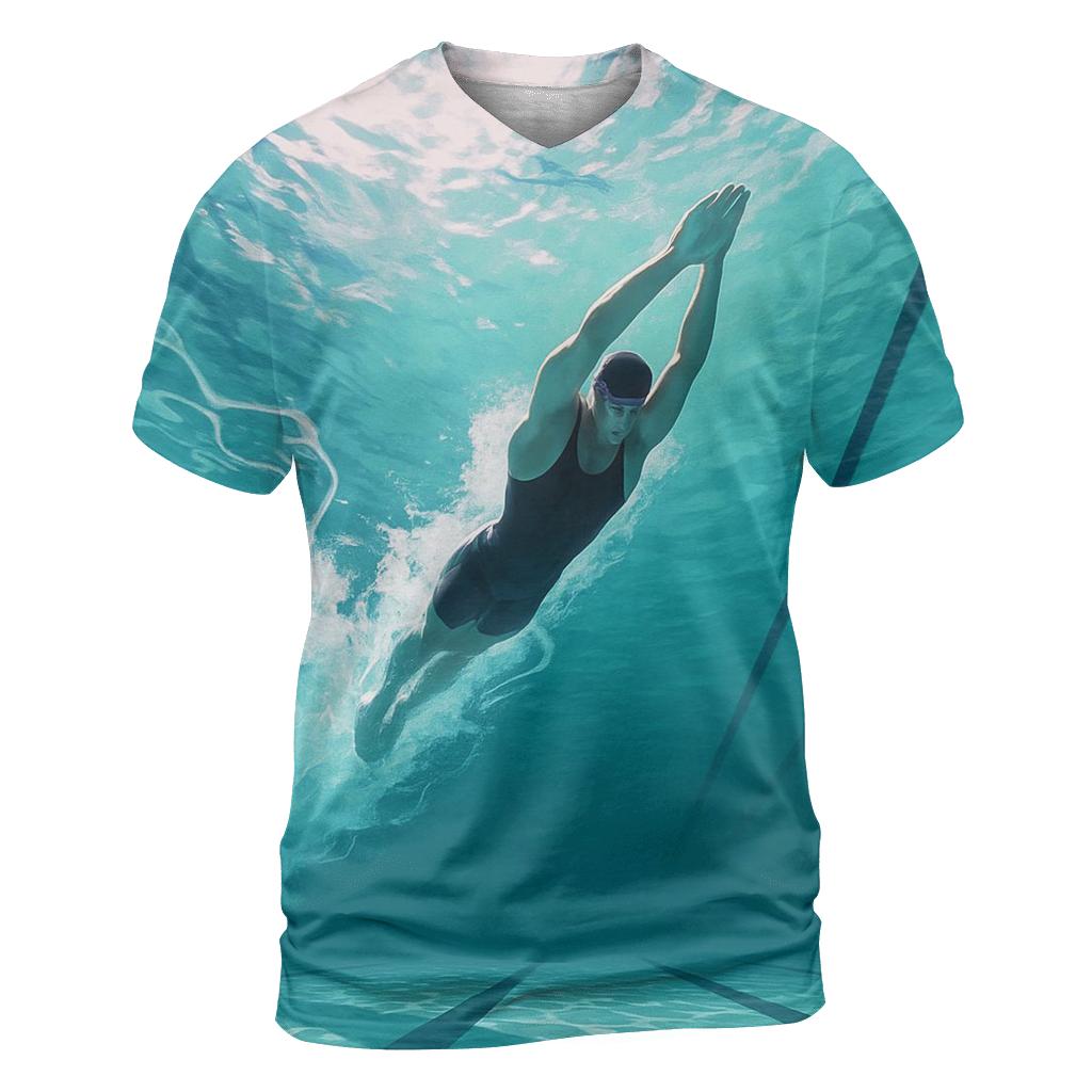 Underwater Sprint Swimming Burst trendy printed shirt styles