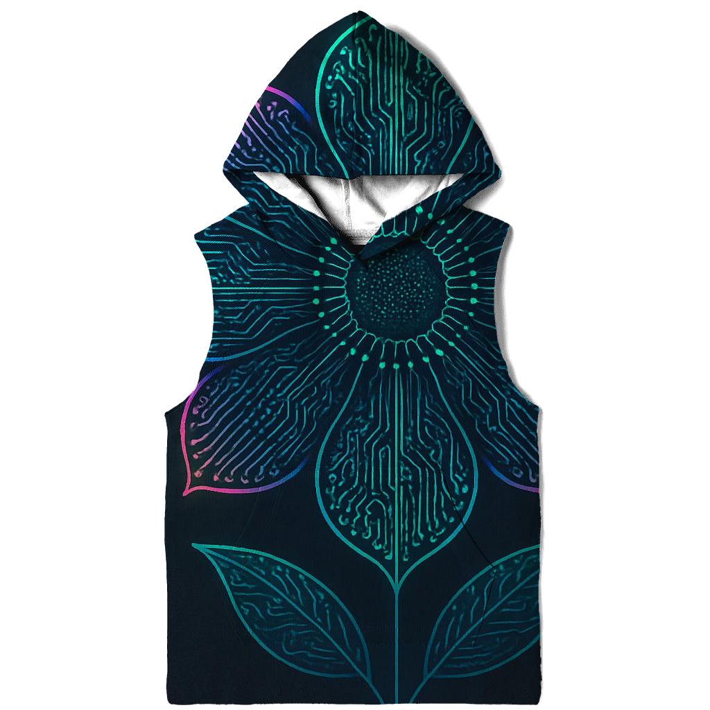 Prismatic Botanical Circuit Bloom printed hoodies