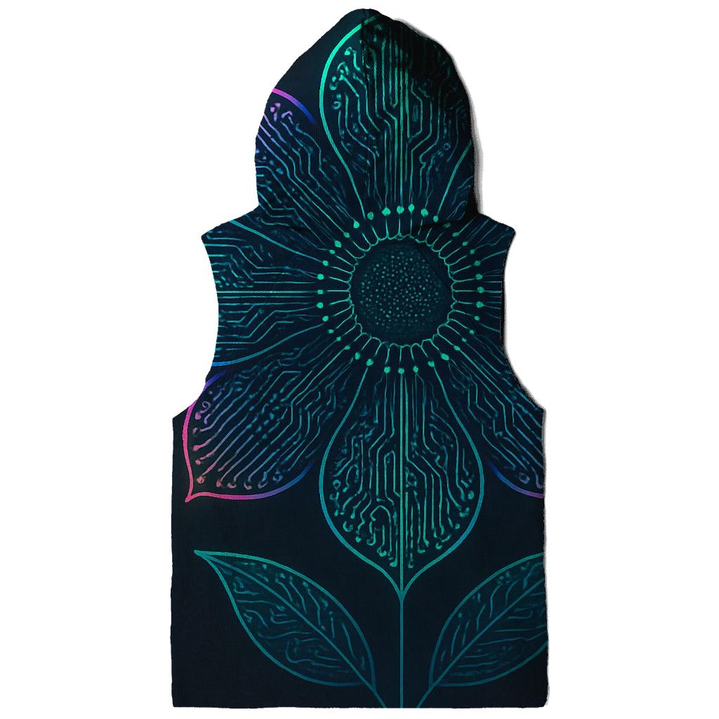 Prismatic Botanical Circuit Bloom printed hoodies