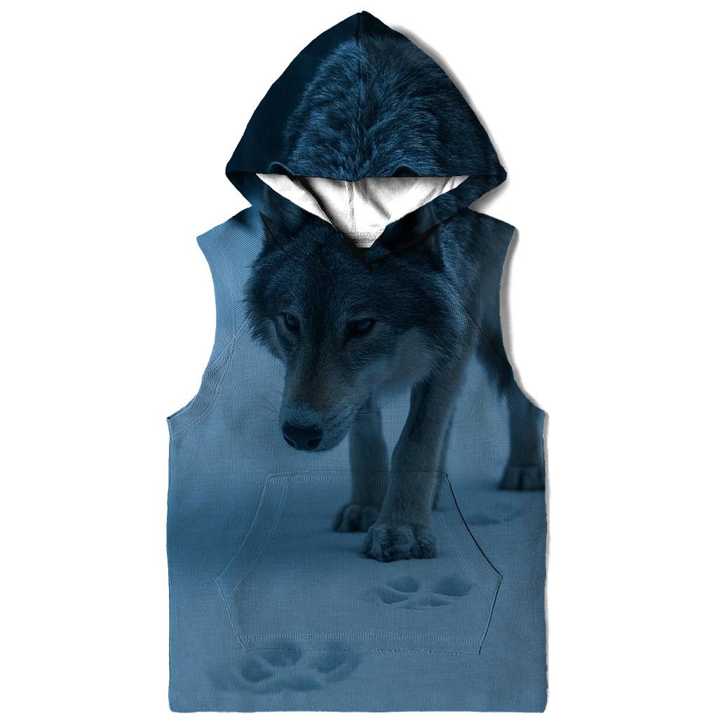 Lone Wolf On A Winter Roadcut Tracking Elk premium hoodies