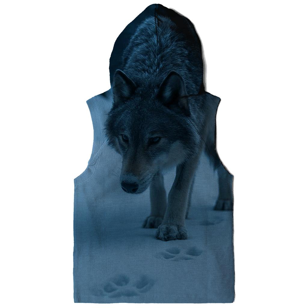 Lone Wolf On A Winter Roadcut Tracking Elk premium hoodies