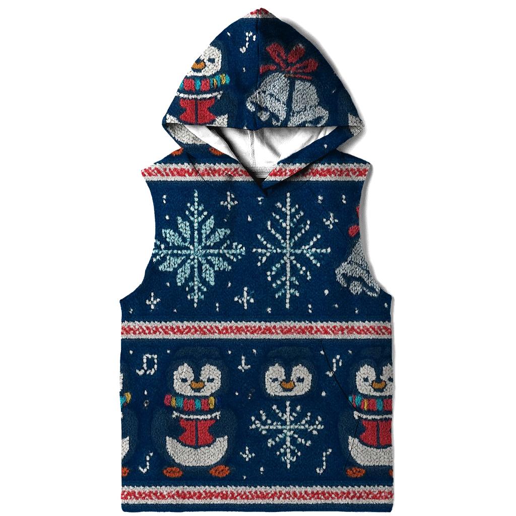Ugly Christmas Penguin Caroler Stripe Parade Design hoodie designs