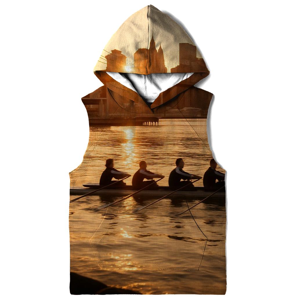 Sunrise From Brooklyn Bridge Park With Rowers In The East River hoodie styles