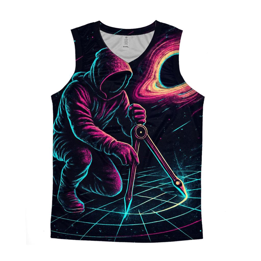 Neon Cartographer Of The Event Horizon graphic print tank tops