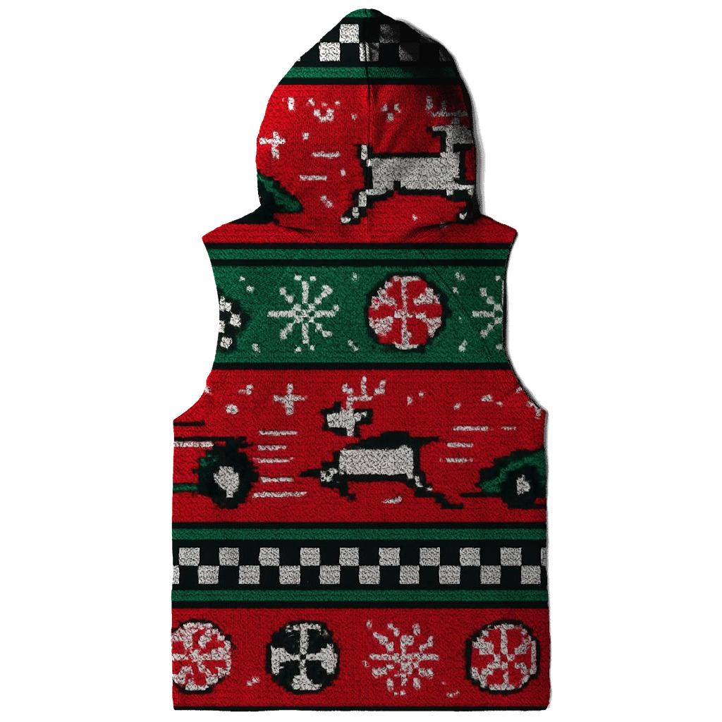 Ugly Christmas Santa Sleigh Circuit Raceway Design lightweight hoodies