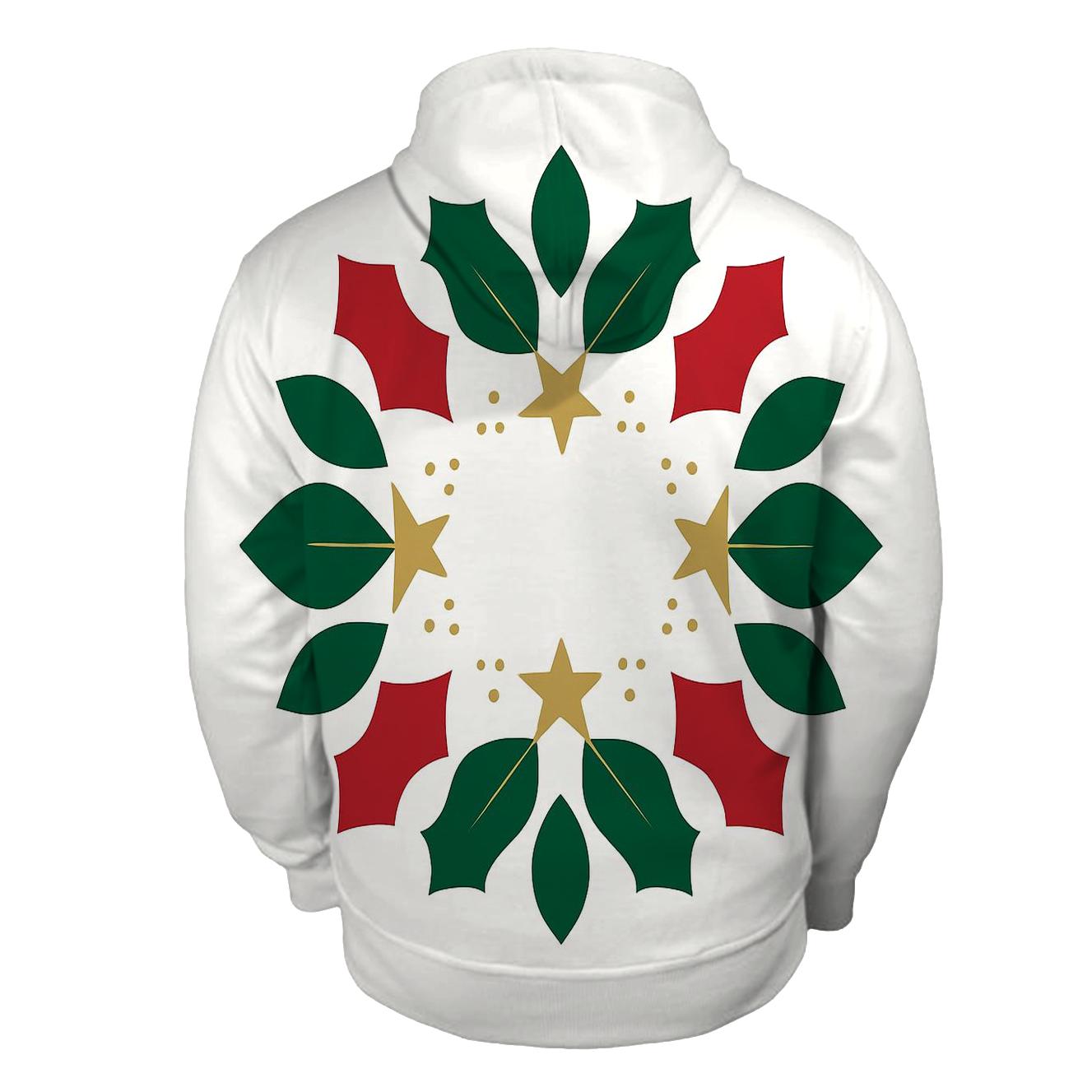 Starlit Holly Orbit Wreath embroidered hoodies