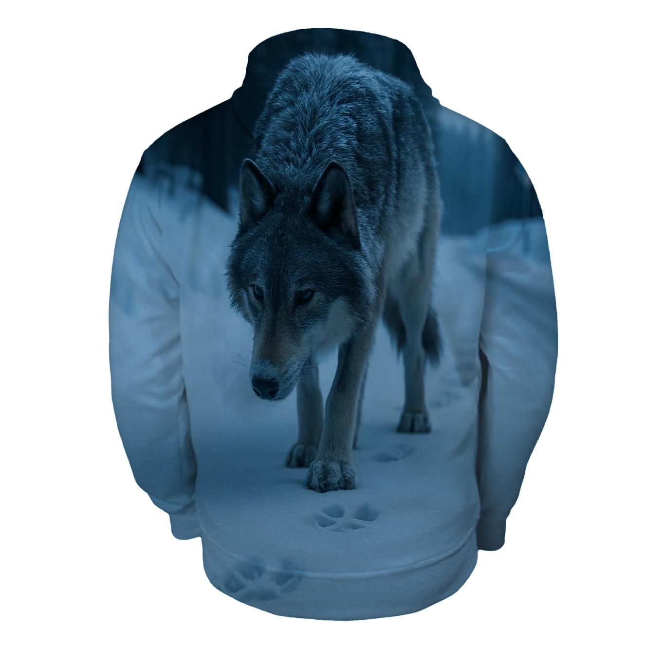 Lone Wolf On A Winter Roadcut Tracking Elk lightweight hoodies