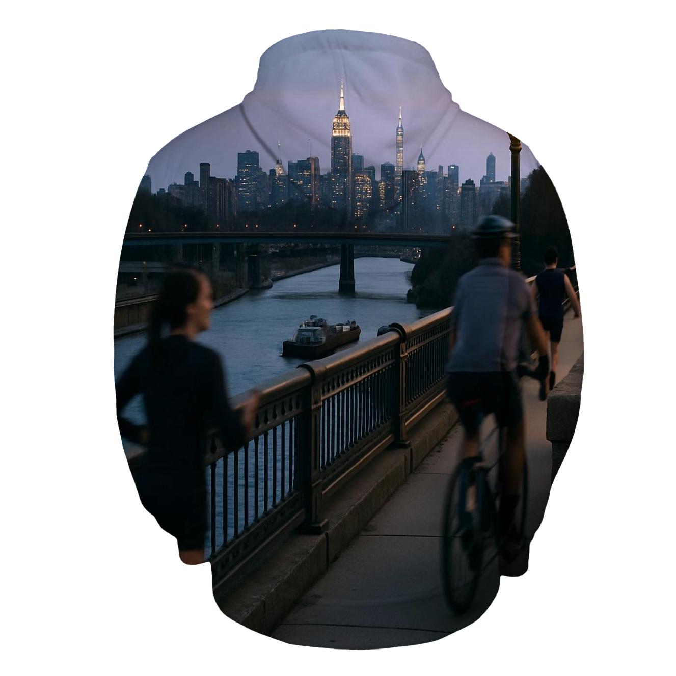 Harlem River Blue Hour From High Bridge lightweight hoodies