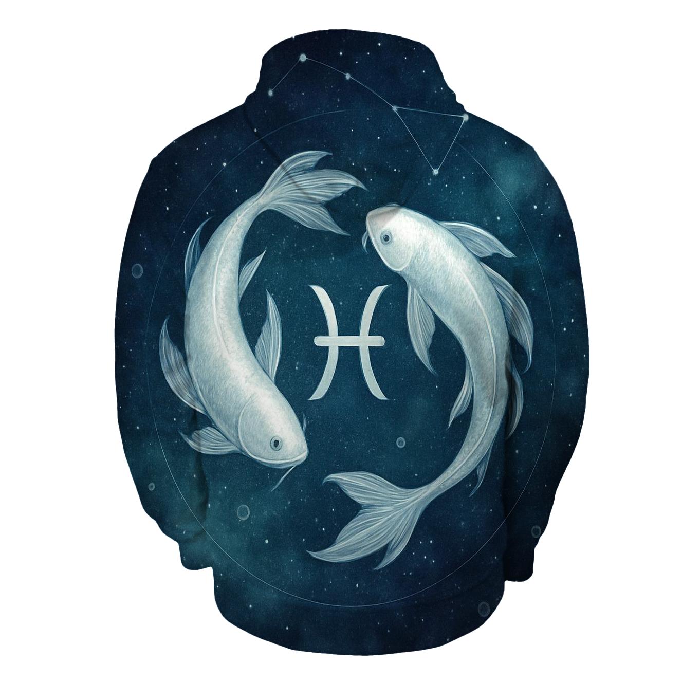 Pisces Twin Fish Nebula Current heavyweight hoodies