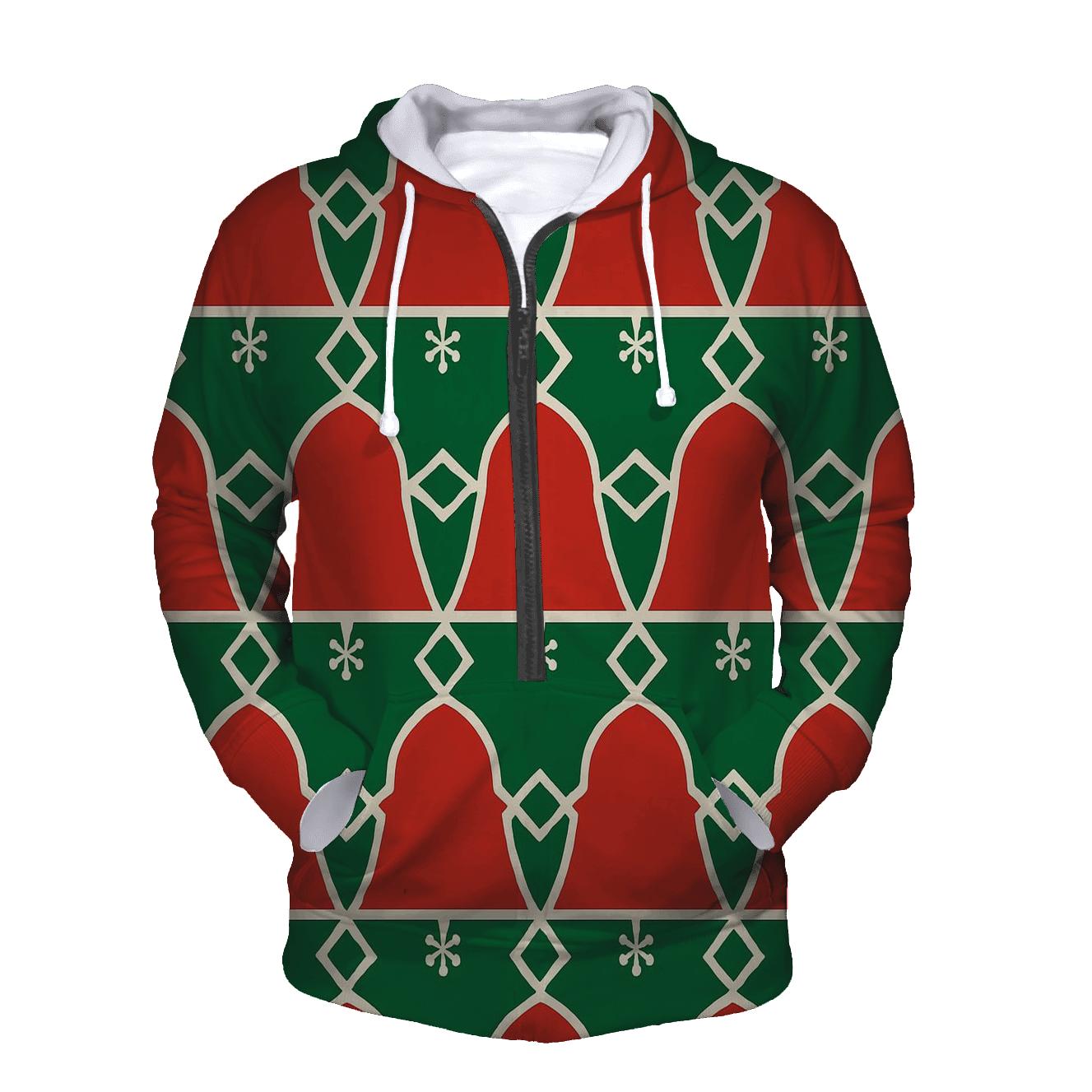 Snowflake Lattice Carol Grid heavyweight hoodies