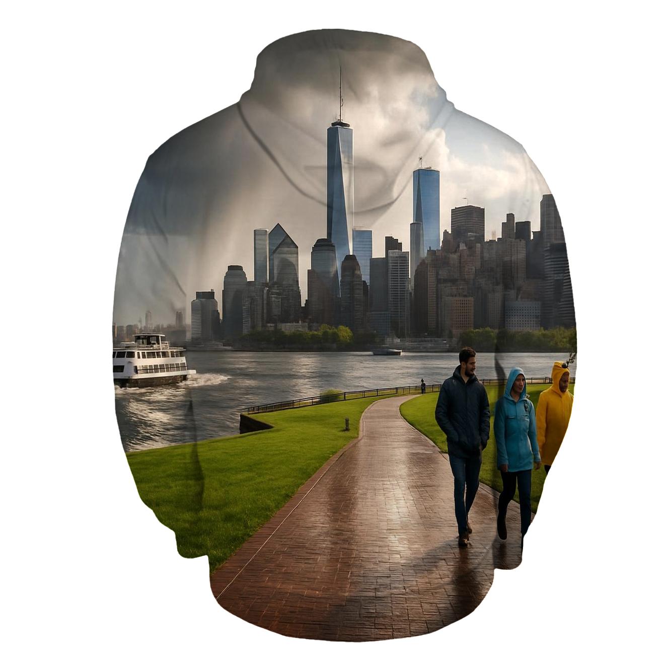 Storm Clearing Over Lower Manhattan From Governors Island embroidered hoodies