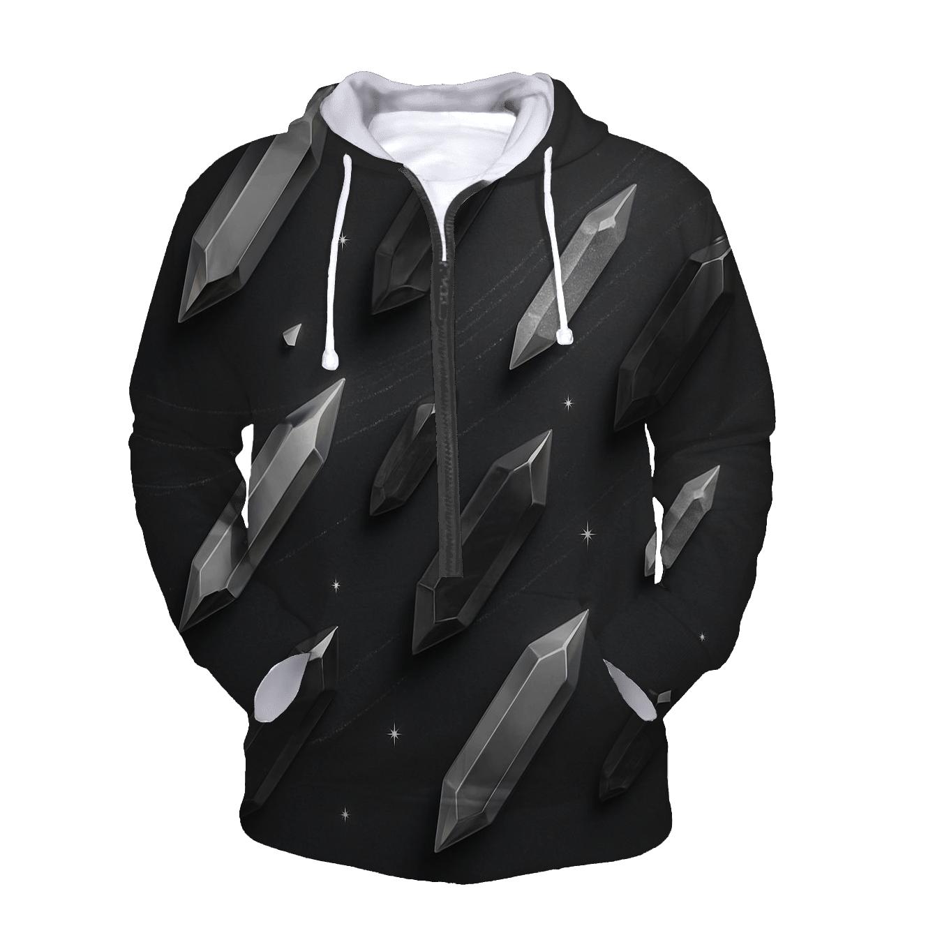 Charcoal Gemstone Drift graphic hoodies