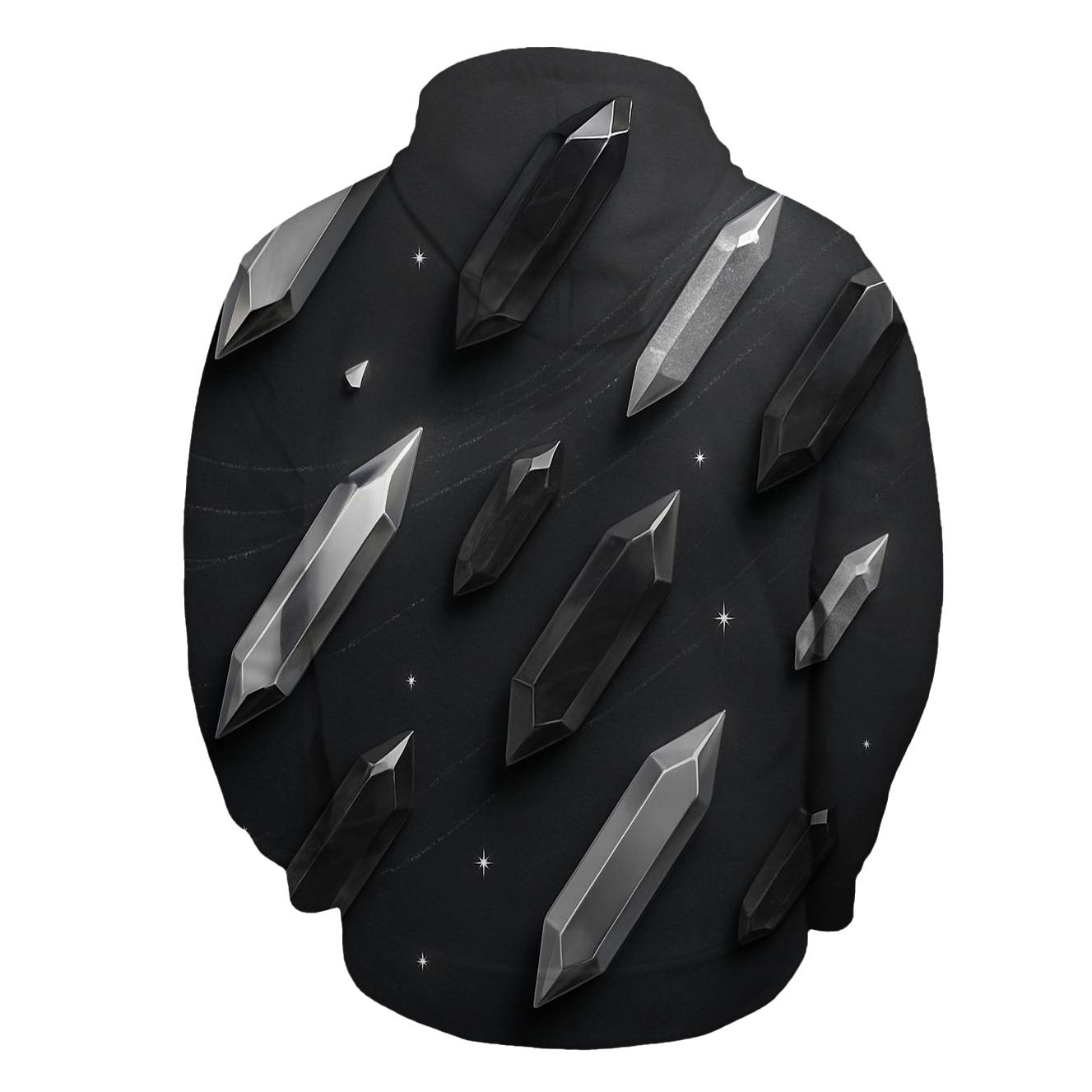 Charcoal Gemstone Drift graphic hoodies
