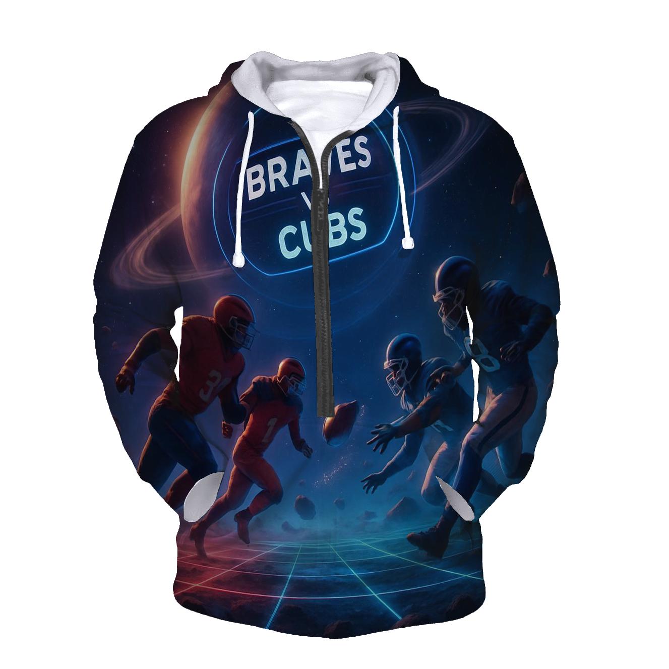 Deep Space Gridiron Braves Versus Cubs designer hoodies