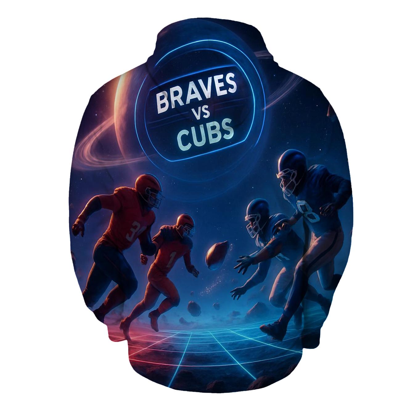 Deep Space Gridiron Braves Versus Cubs designer hoodies
