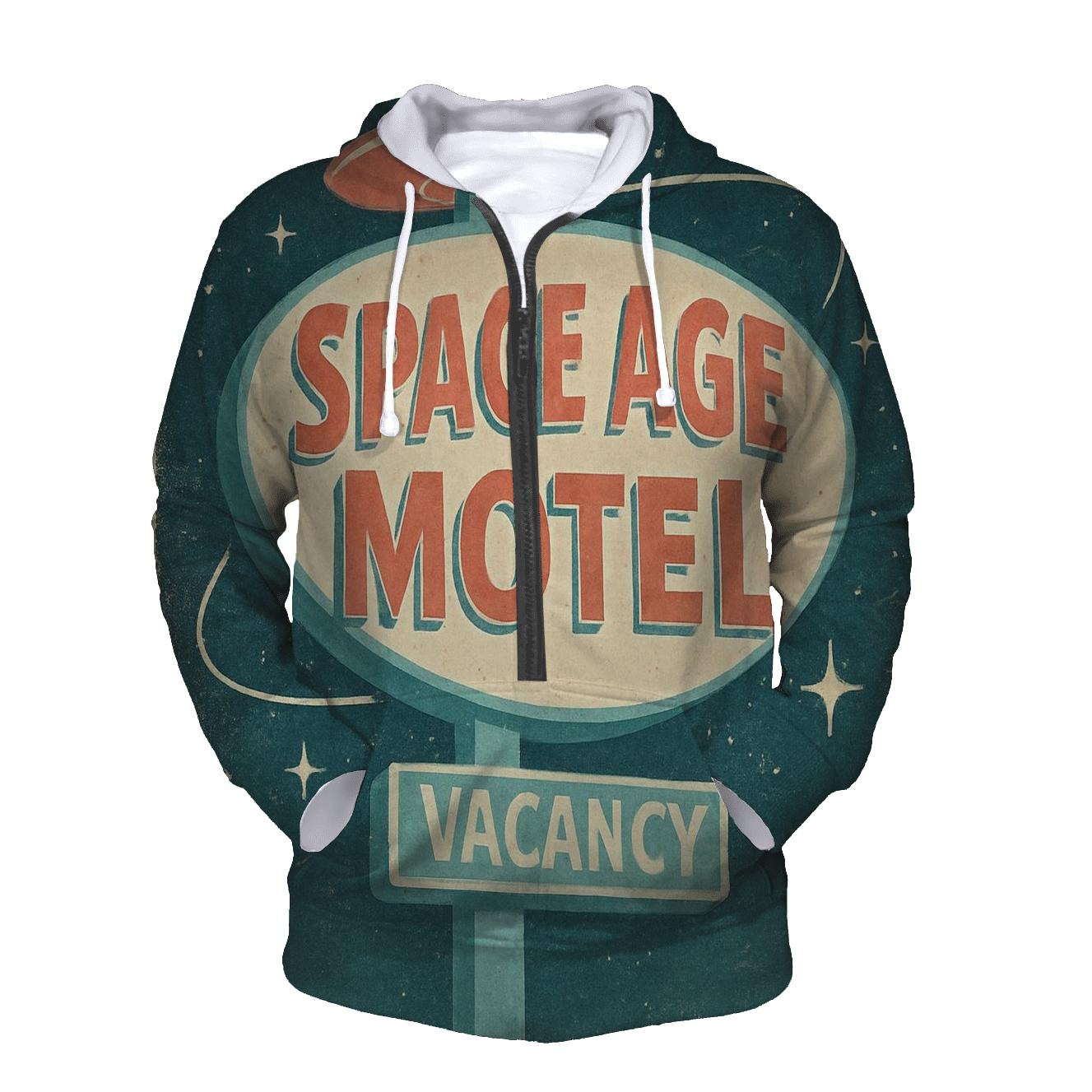 Retro Space Age Motel Vacancy Sign Poster zip-up hoodies