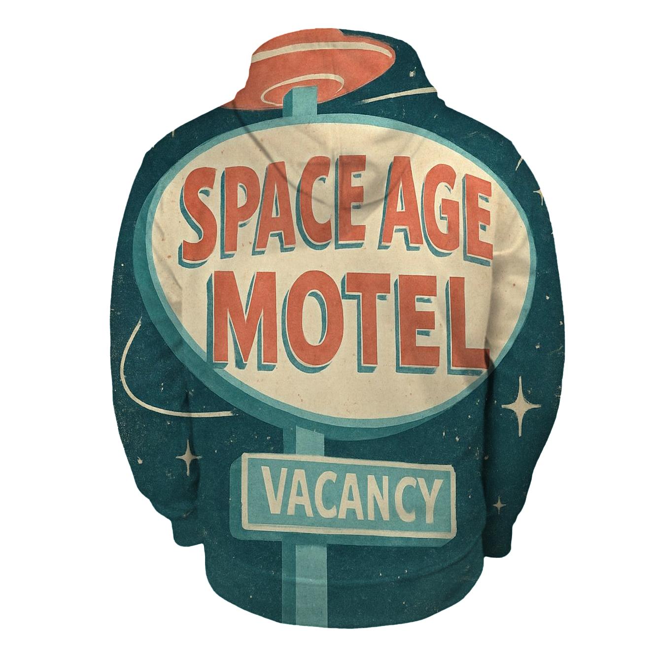 Retro Space Age Motel Vacancy Sign Poster zip-up hoodies