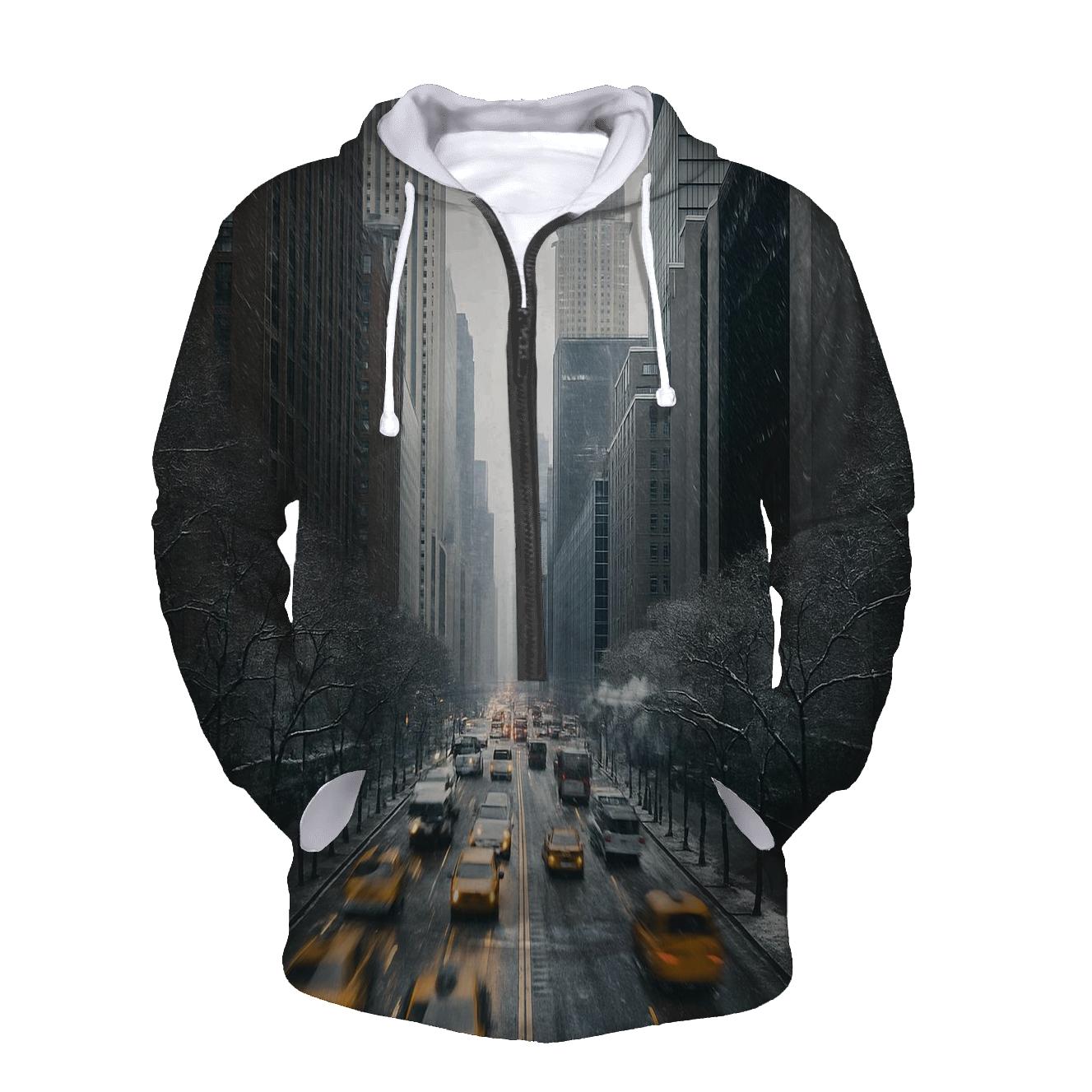 First Snowfall Over Midtown Seen From Tudor City Overpass hoodie designs
