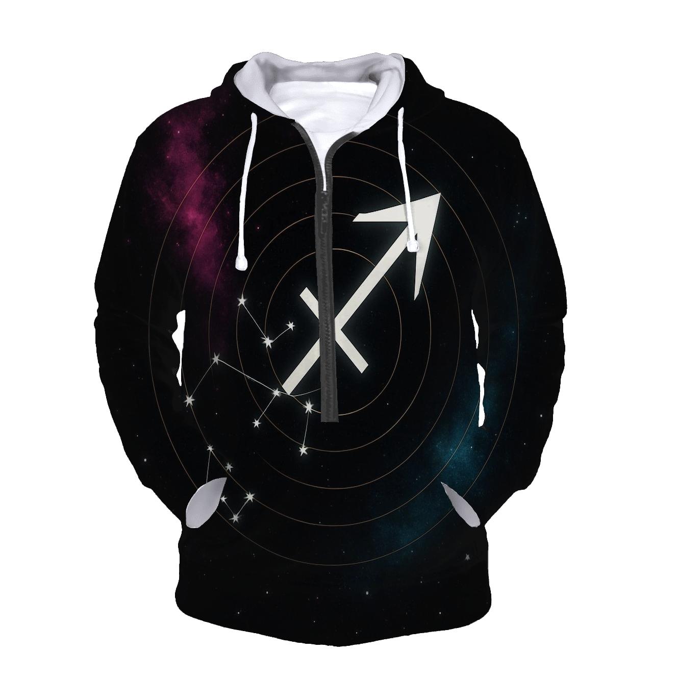 Sagittarius Archer Galactic Target Map hoodie styles