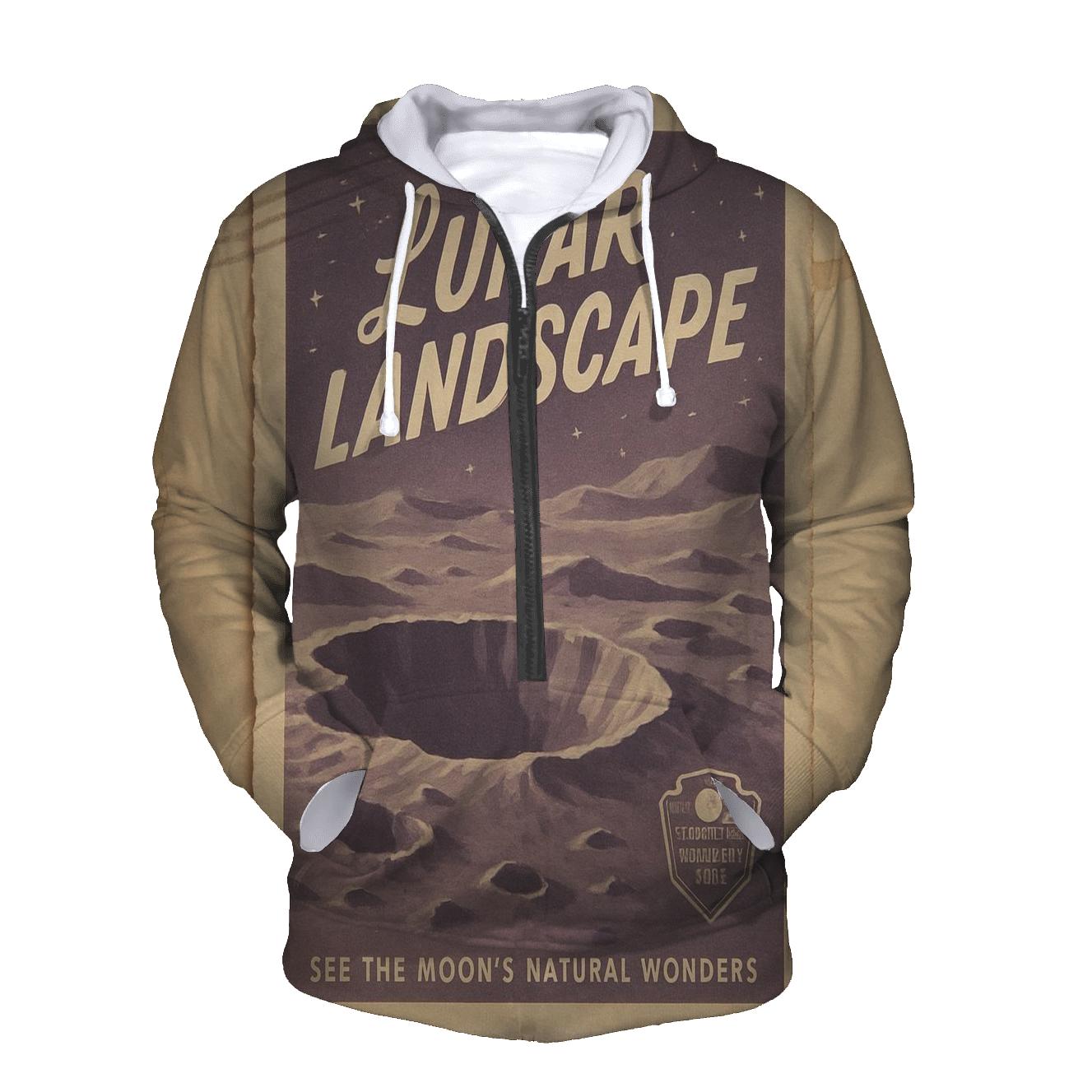 Faded Postcard Collage Of Lunar National Park lightweight hoodies