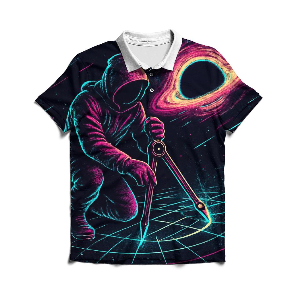 Neon Cartographer Of The Event Horizon branded logo polo shirts
