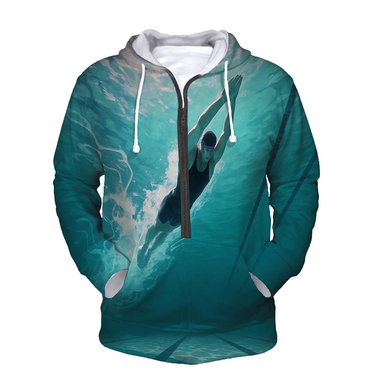 Underwater Sprint Swimming Burst custom hoodies