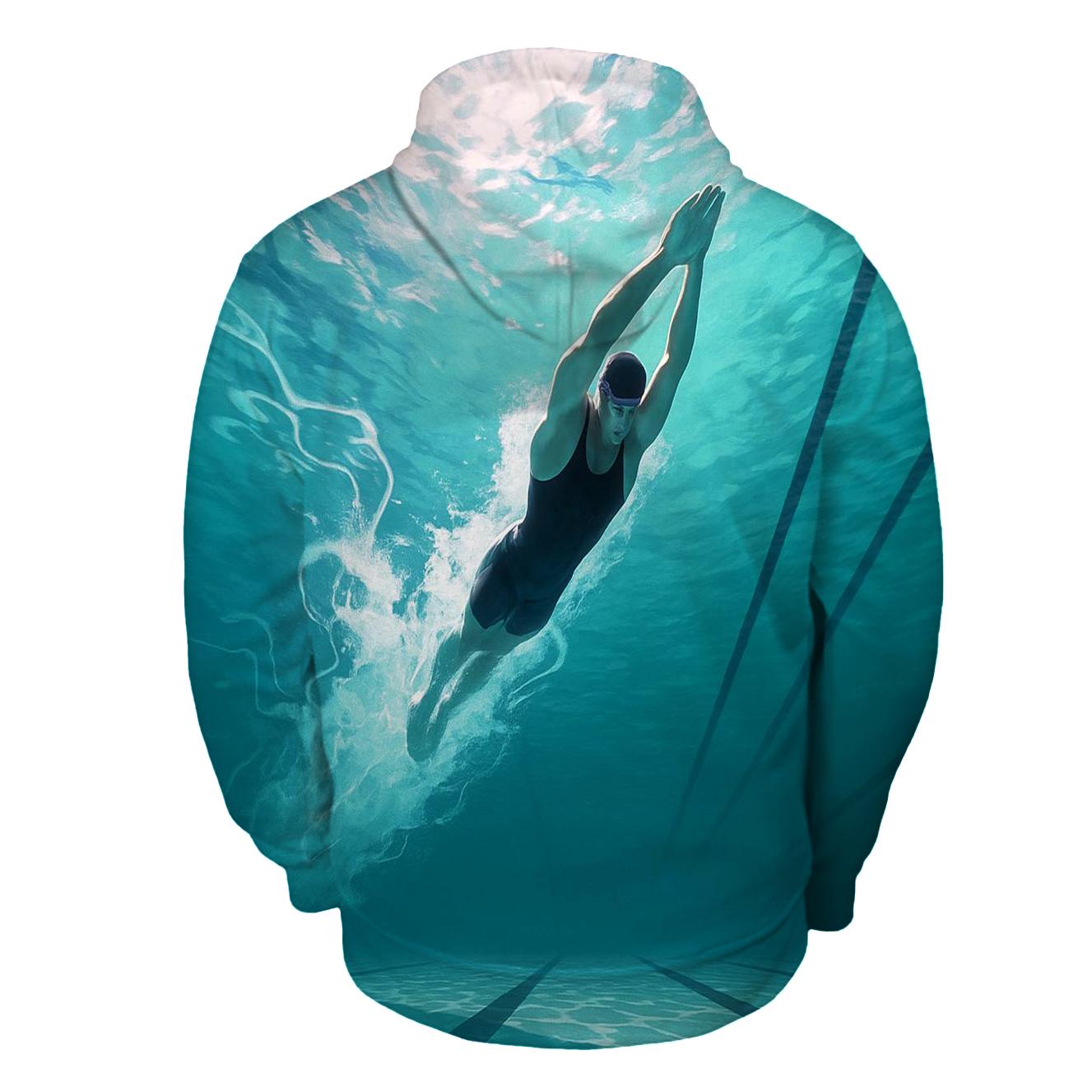 Underwater Sprint Swimming Burst custom hoodies