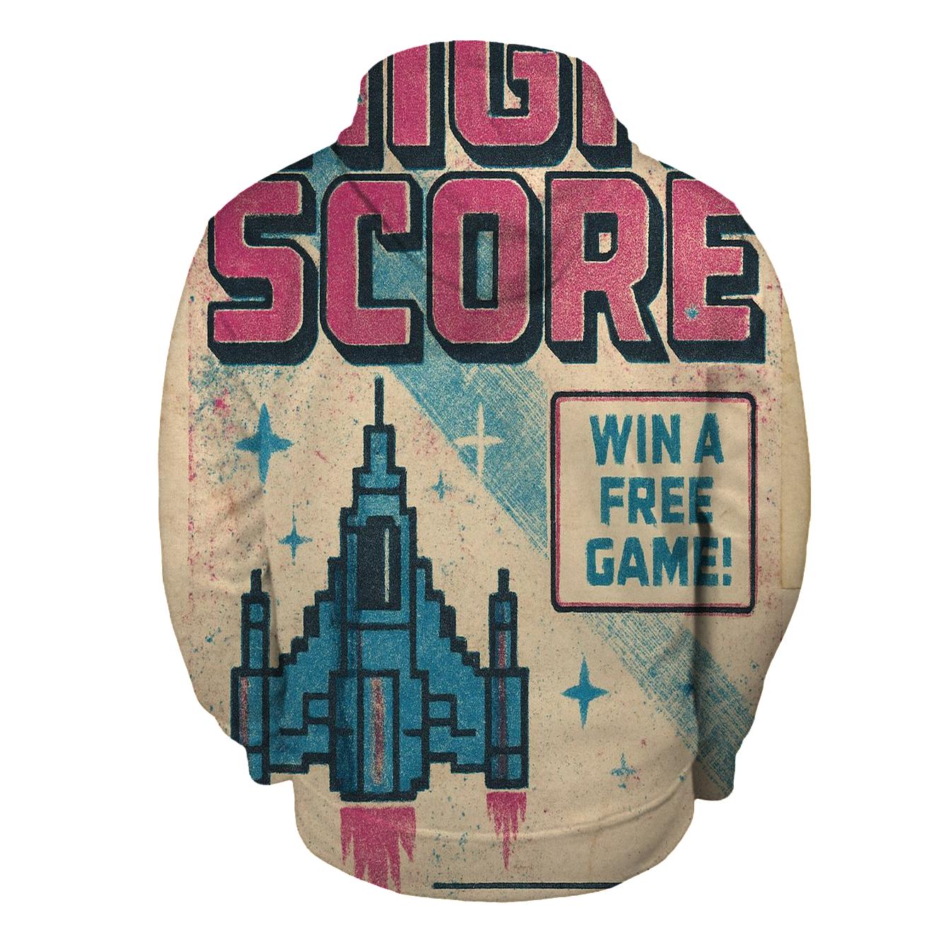 Distressed 1980s Arcade Starship High Score Flyer hoodie styles