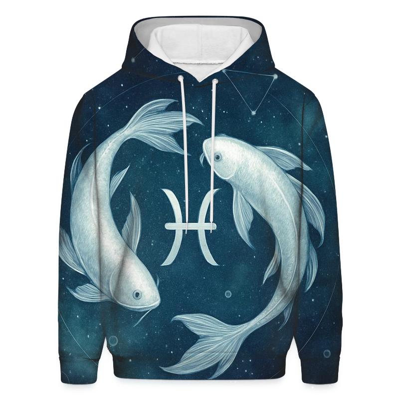 Pisces Twin Fish Nebula Current printed hoodies