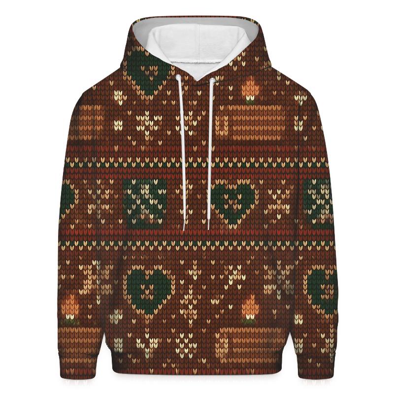 Ugly Christmas Yule Log Arcade Grid Design custom hoodies