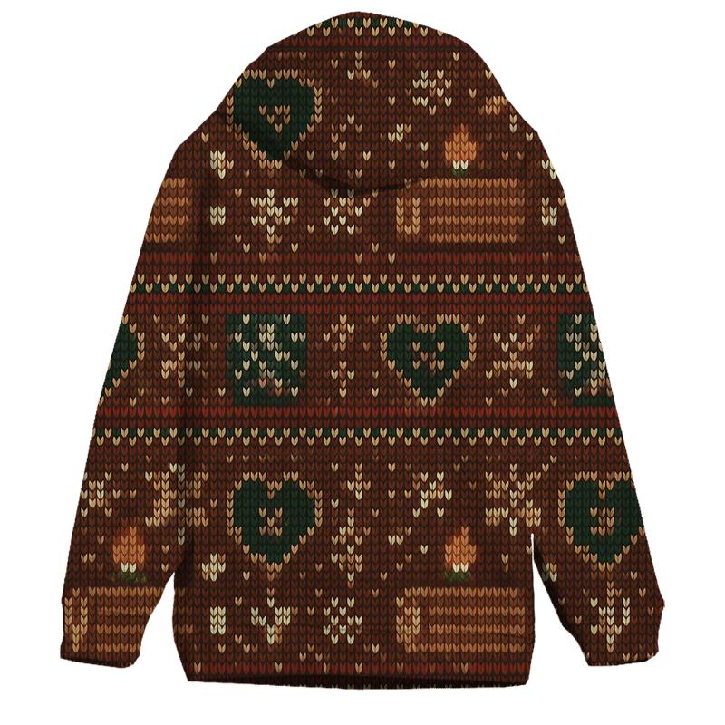 Ugly Christmas Yule Log Arcade Grid Design custom hoodies