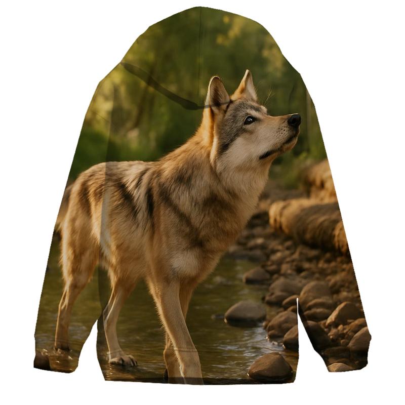 Mexican Gray Wolf At A Desert Riparian Restoration Site hoodie styles