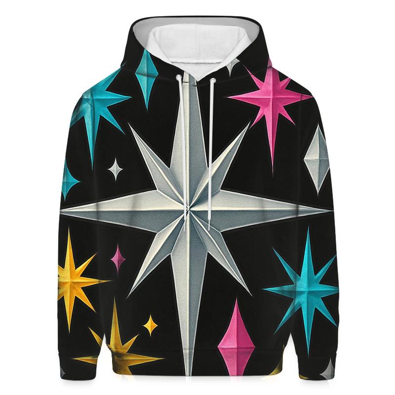 Chrome Starburst Geometry premium hoodies