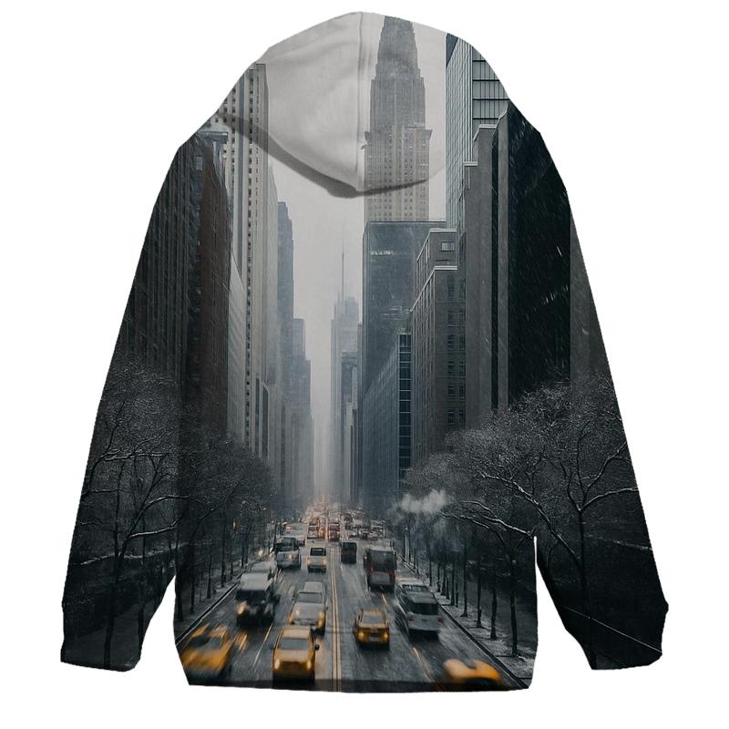 First Snowfall Over Midtown Seen From Tudor City Overpass premium hoodies