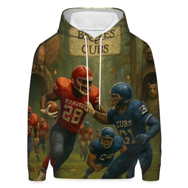 Forest Stadium Totem Battle Braves Versus Cubs printed hoodies