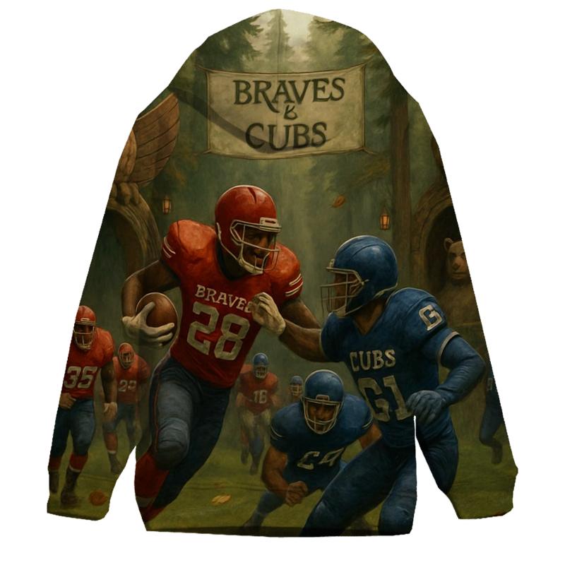 Forest Stadium Totem Battle Braves Versus Cubs printed hoodies