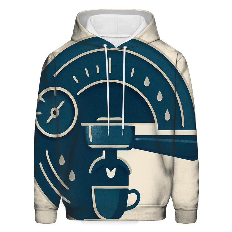 Espresso Arc Mechanica printed hoodies