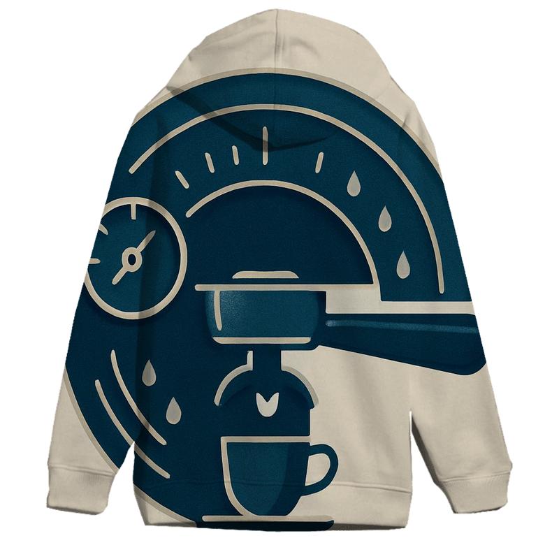 Espresso Arc Mechanica printed hoodies