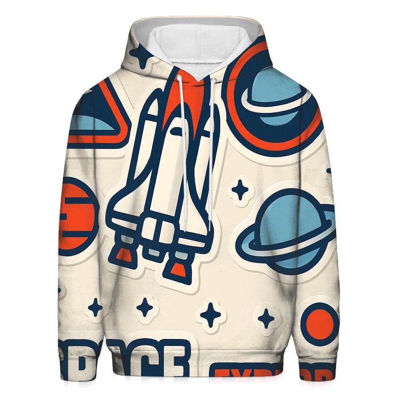 Space Shuttle Sticker Sheet printed hoodies