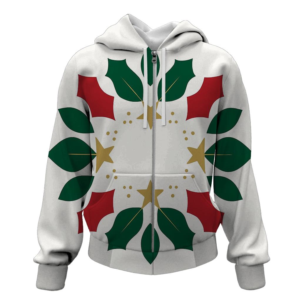 Starlit Holly Orbit Wreath printed hoodies