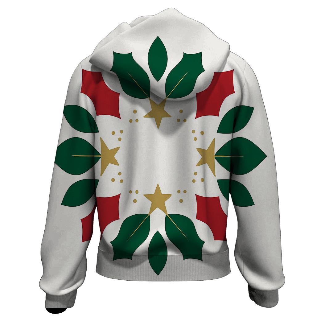 Starlit Holly Orbit Wreath printed hoodies