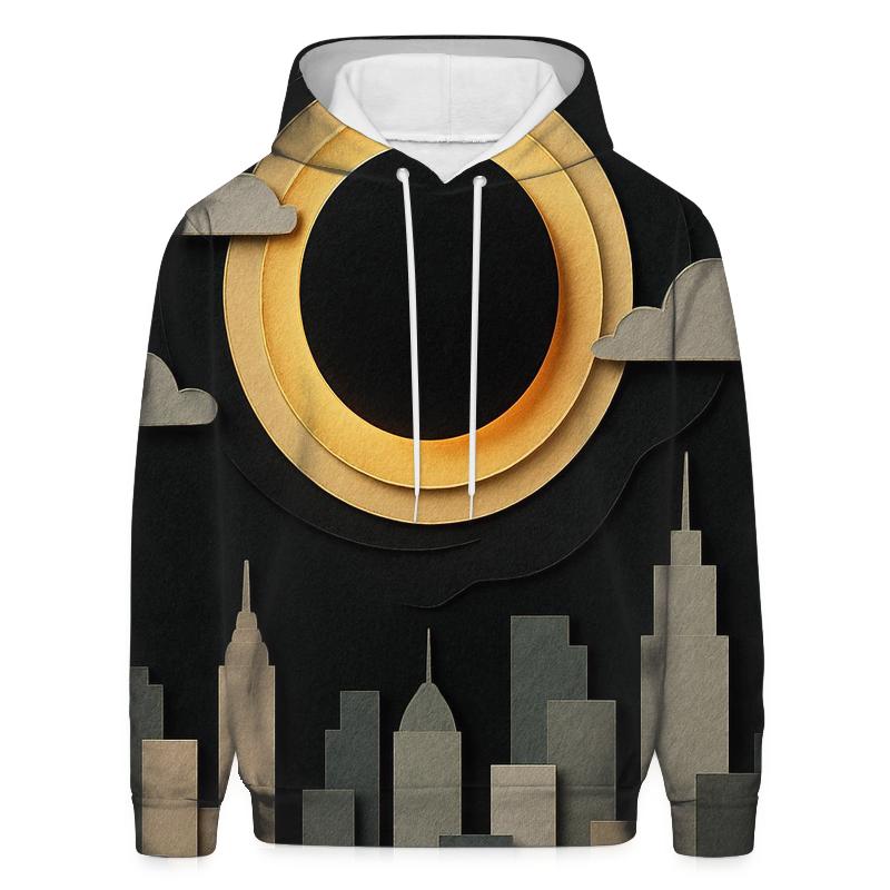 Paper Cut City Eclipse Collage zip-up hoodies